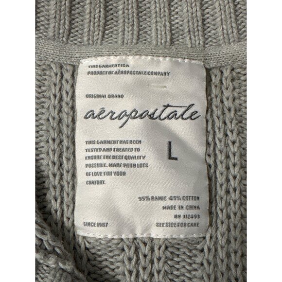 Vtg Aeropostale Women’s L Tan Cardigan 3/4 Sleeve Cottagecore Spring Netural - Picture 3 of 5